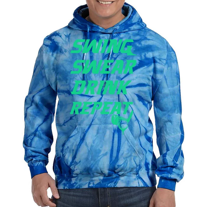 Swing Swear Repeat Golf Golfer Gag Gift Gift Tie Dye Hoodie