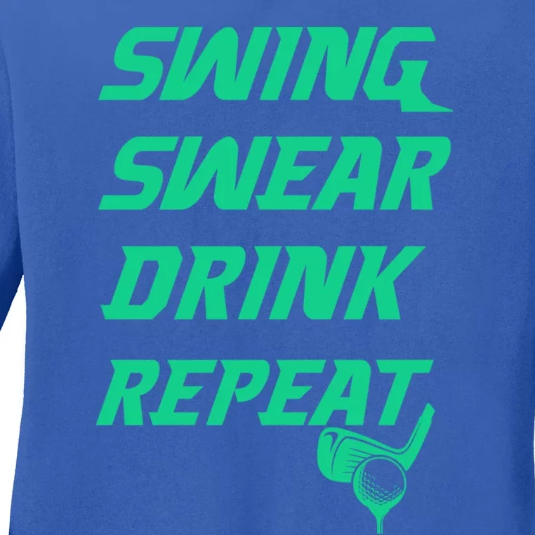 Swing Swear Repeat Golf Golfer Gag Gift Gift Ladies Long Sleeve Shirt