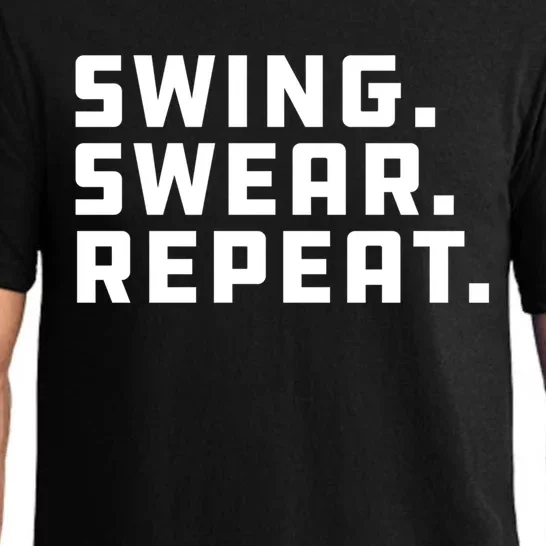 Swing Swear Repeat Funny Golf Gift Pajama Set