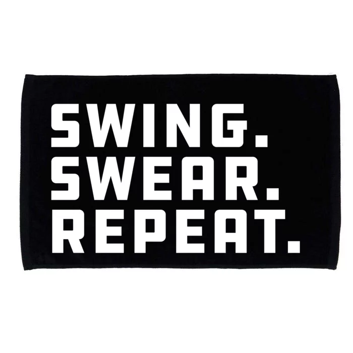 Swing Swear Repeat Funny Golf Gift Microfiber Hand Towel