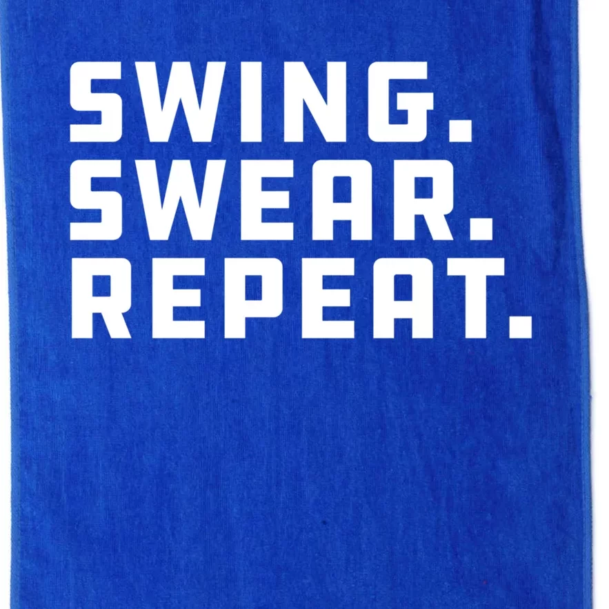 Swing Swear Repeat Funny Golf Gift Platinum Collection Golf Towel