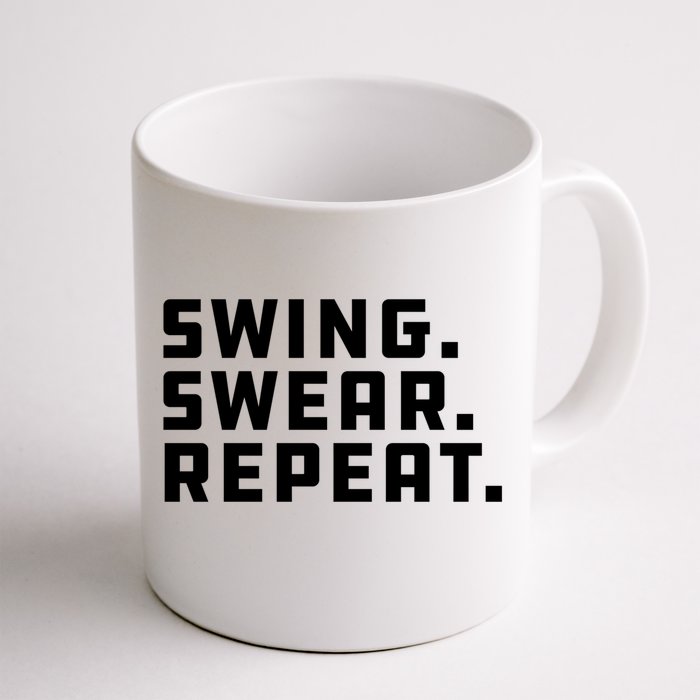 Swing Swear Repeat Funny Golf Gift Front & Back Coffee Mug