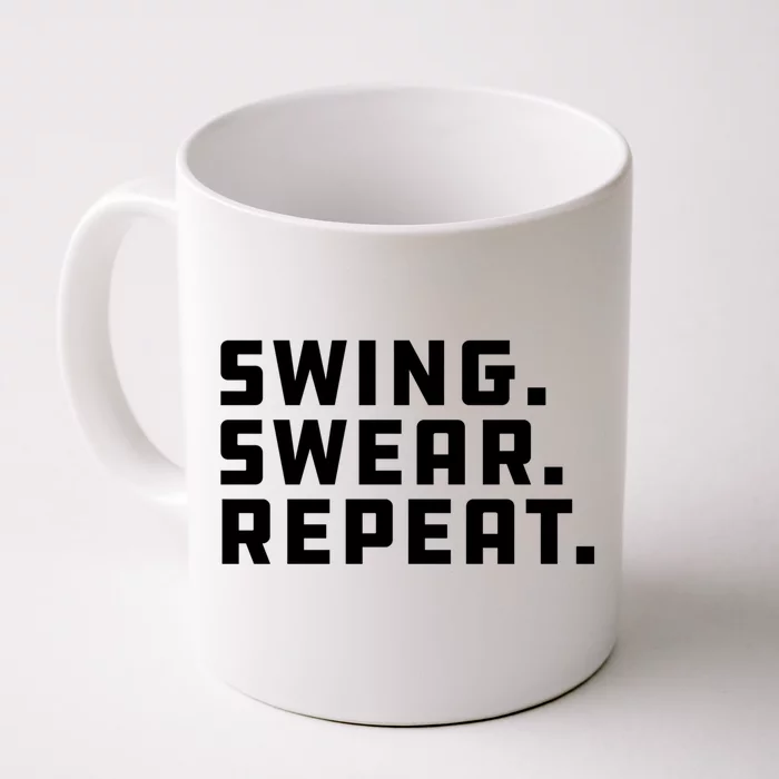 Swing Swear Repeat Funny Golf Gift Front & Back Coffee Mug