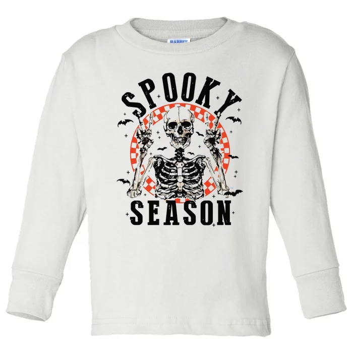 Spooky Season Retro Halloween Toddler Long Sleeve Shirt