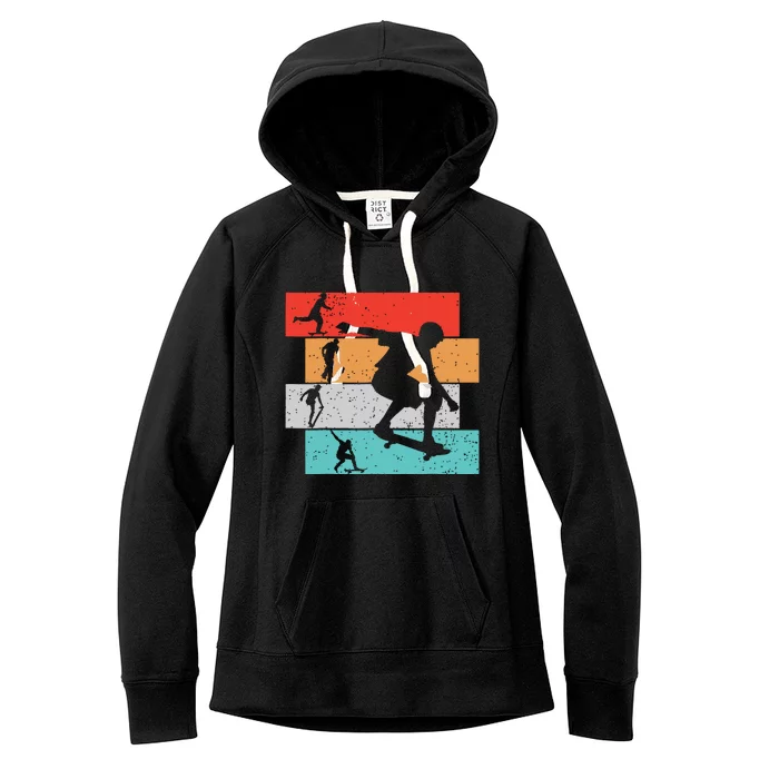 Skater Skateboarder Retro Skateboard Boy Women's Fleece Hoodie