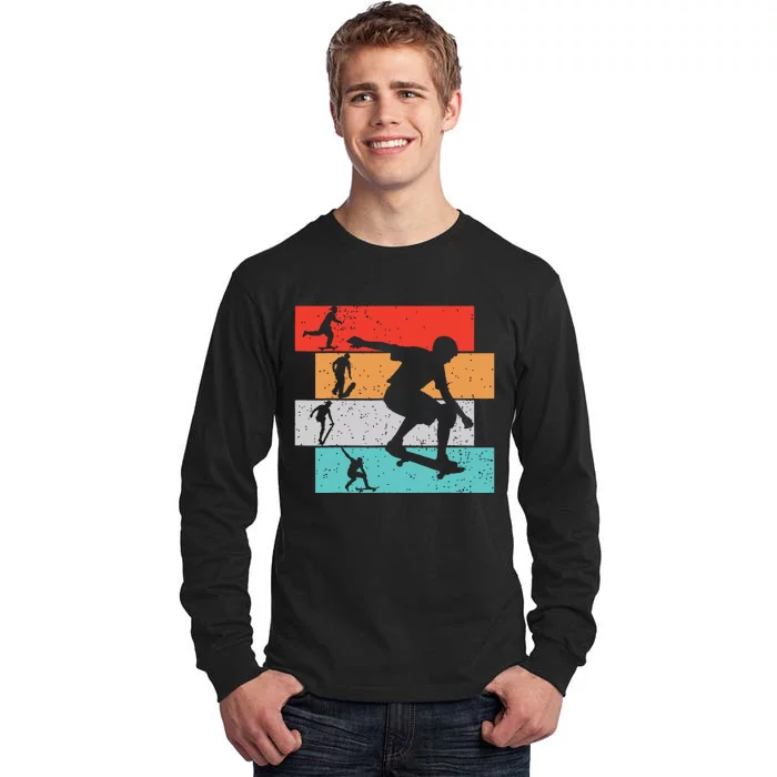 Skater Skateboarder Retro Skateboard Boy Tall Long Sleeve T-Shirt