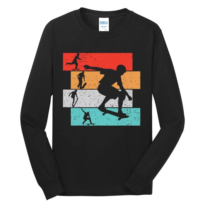 Skater Skateboarder Retro Skateboard Boy Tall Long Sleeve T-Shirt