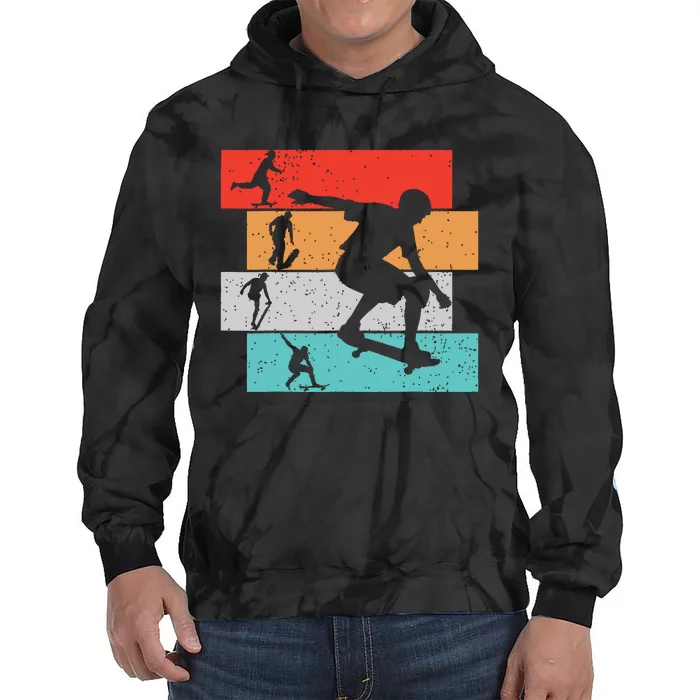 Skater Skateboarder Retro Skateboard Boy Tie Dye Hoodie