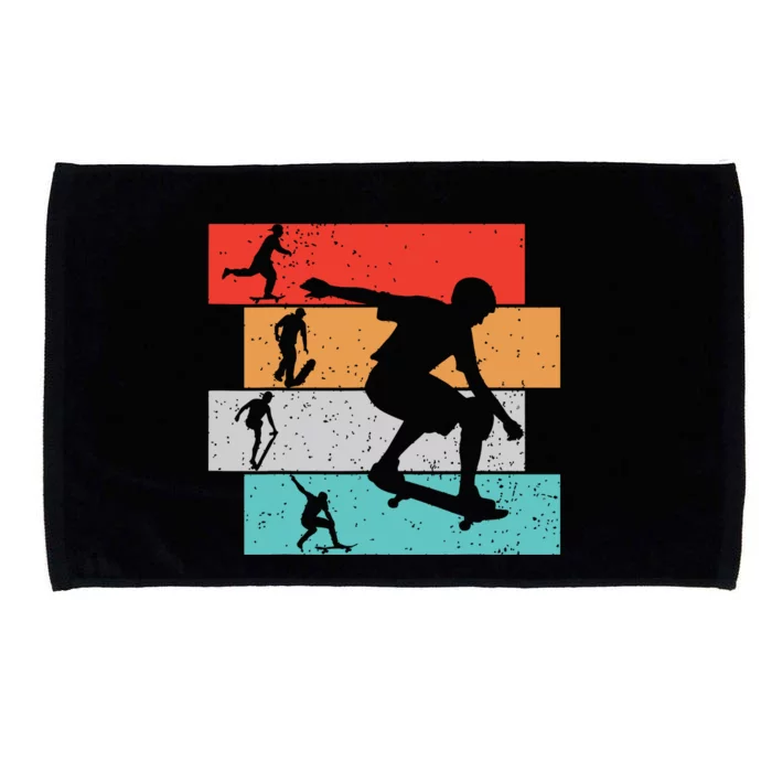 Skater Skateboarder Retro Skateboard Boy Microfiber Hand Towel