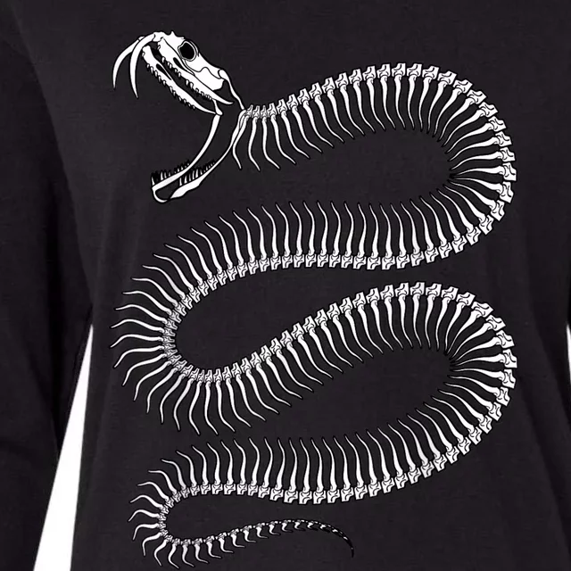 Snake Skeleton Reptile Python Cobra Herpetologist Womens Cotton Relaxed Long Sleeve T-Shirt