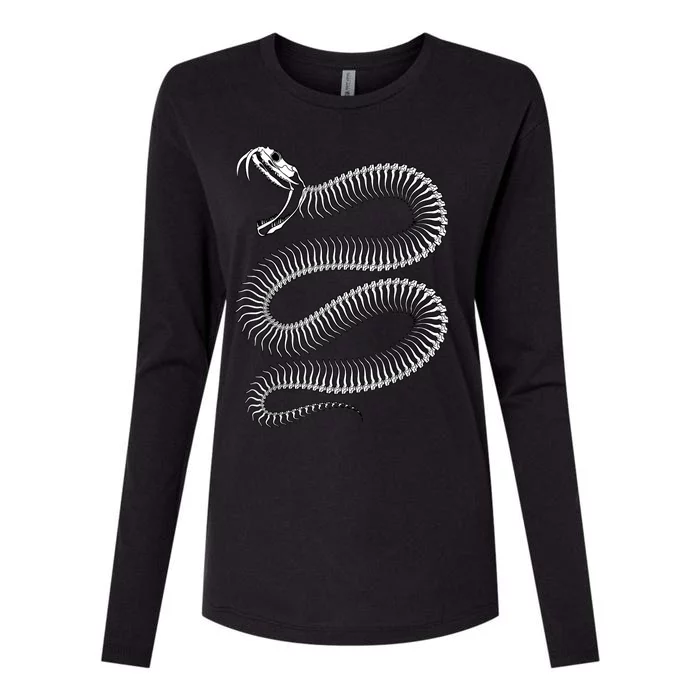 Snake Skeleton Reptile Python Cobra Herpetologist Womens Cotton Relaxed Long Sleeve T-Shirt