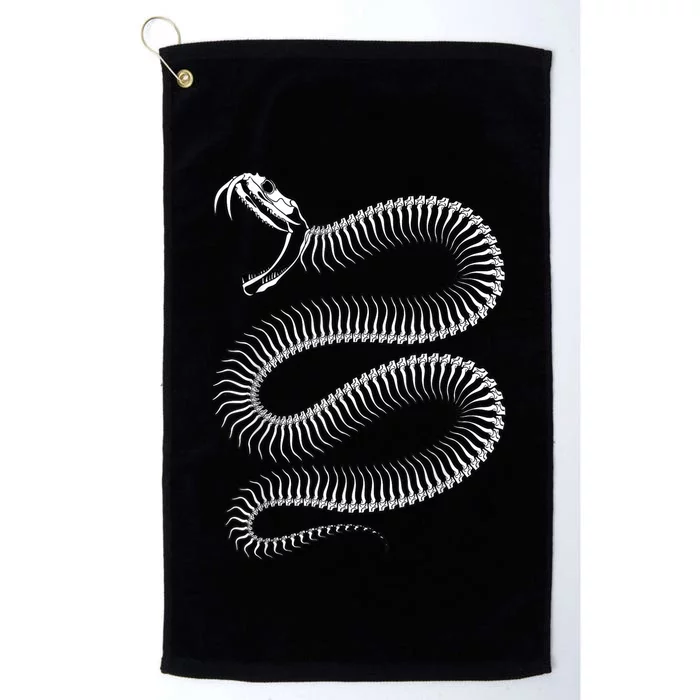 Snake Skeleton Reptile Python Cobra Herpetologist Platinum Collection Golf Towel