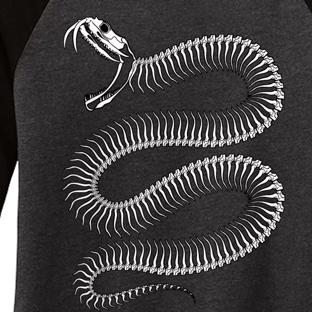 Snake Skeleton Reptile Python Cobra Herpetologist Women's Tri-Blend 3/4-Sleeve Raglan Shirt