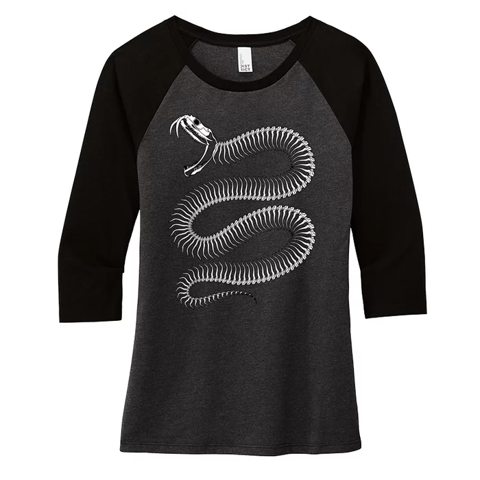 Snake Skeleton Reptile Python Cobra Herpetologist Women's Tri-Blend 3/4-Sleeve Raglan Shirt