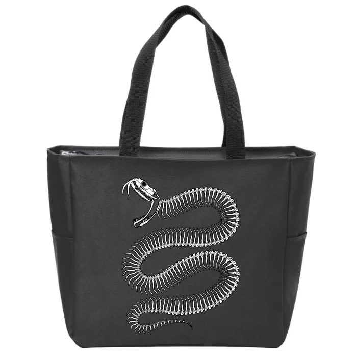 Snake Skeleton Reptile Python Cobra Herpetologist Zip Tote Bag