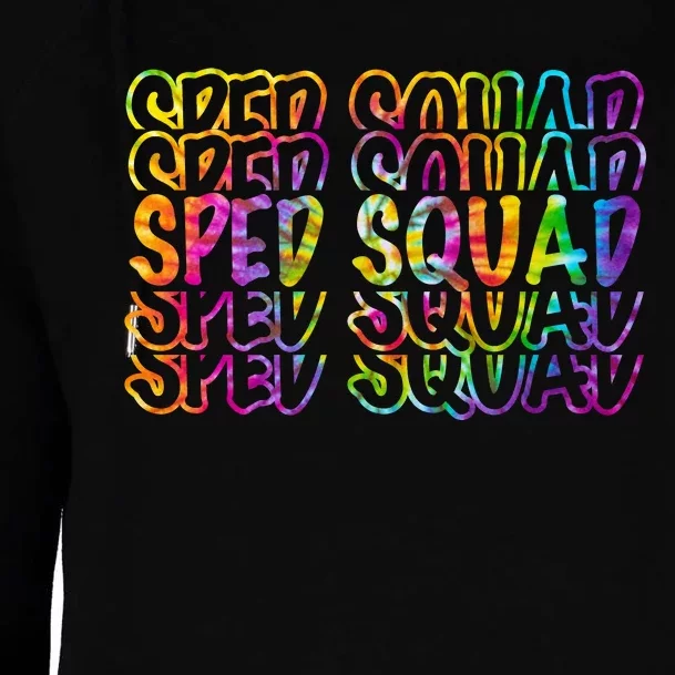 Sped Squad Rainbow Colorful Womens Funnel Neck Pullover Hood