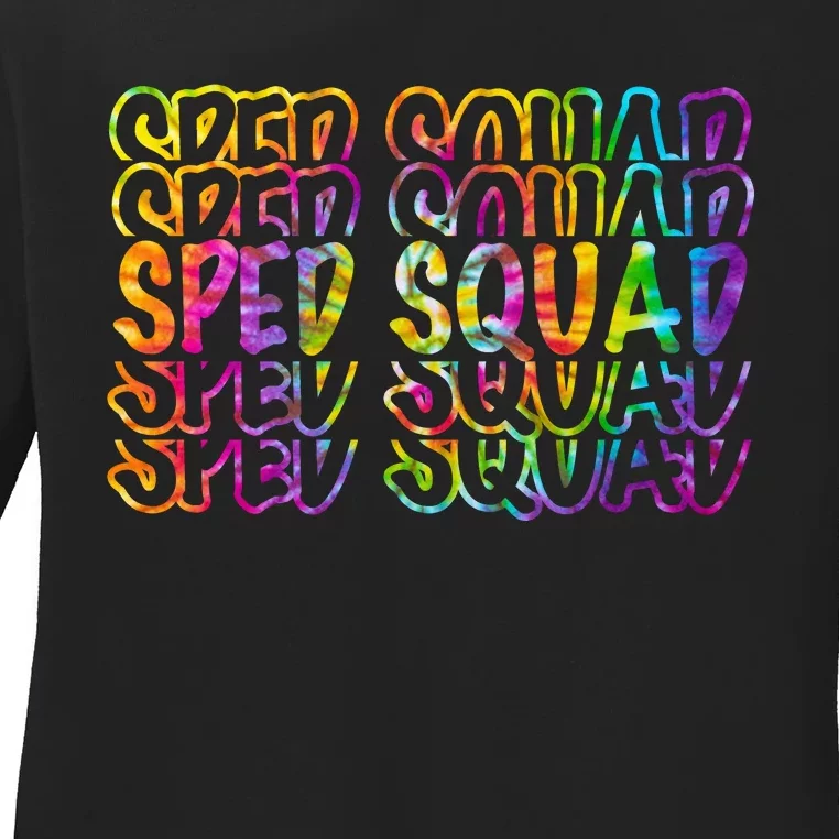 Sped Squad Rainbow Colorful Ladies Long Sleeve Shirt