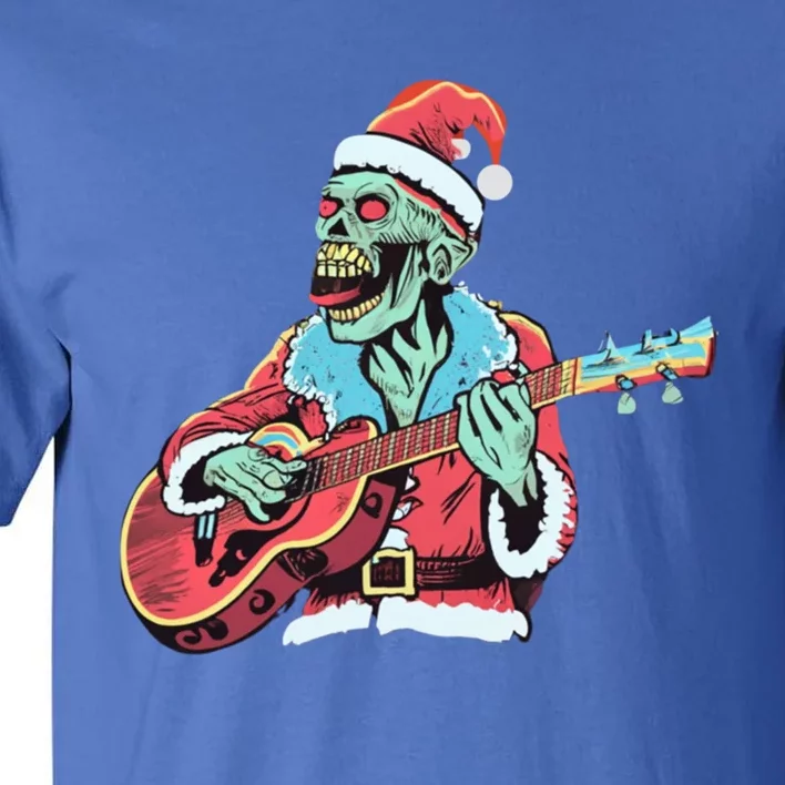 Santa Skeleton Rocker Playing Guitar Gift Tall T-Shirt