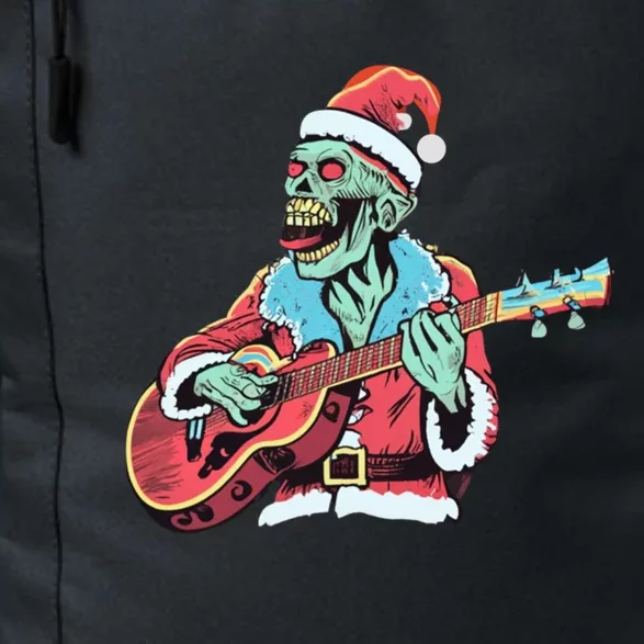 Santa Skeleton Rocker Playing Guitar Gift Daily Commute Backpack