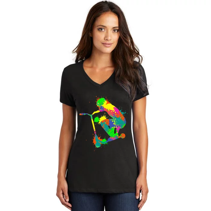 Stunt Scooter Rider Women's V-Neck T-Shirt