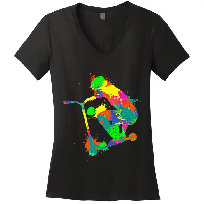 Stunt Scooter Rider Women's V-Neck T-Shirt