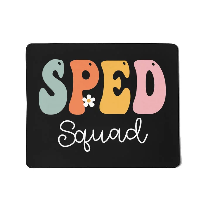 Sped Squad Retro Groovy Vintage Happy First Day Of School Mousepad