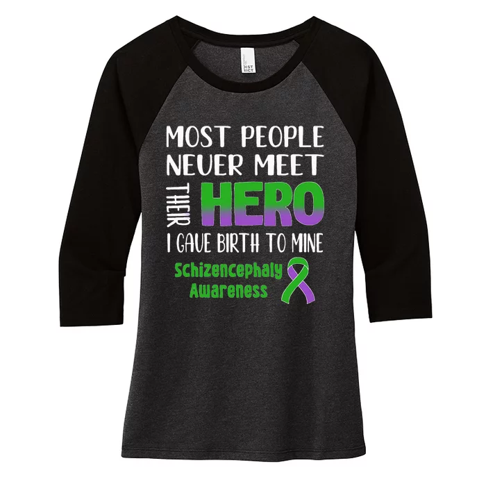 Supporting Schizencephaly Raise Awareness Women's Tri-Blend 3/4-Sleeve Raglan Shirt