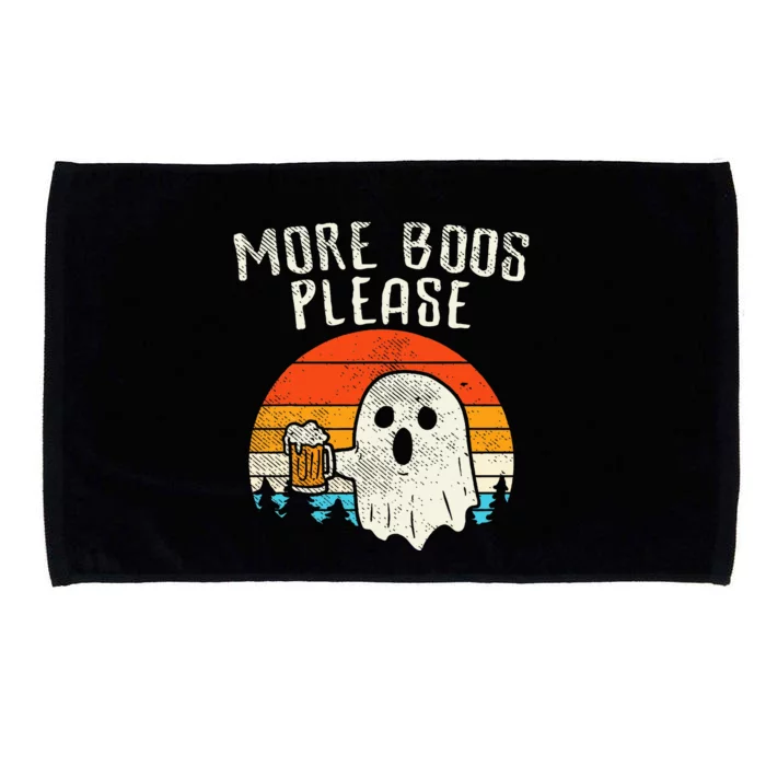 Spooky Spirits Retro Halloween Ghost Beer for a Hauntingly Good Time Microfiber Hand Towel