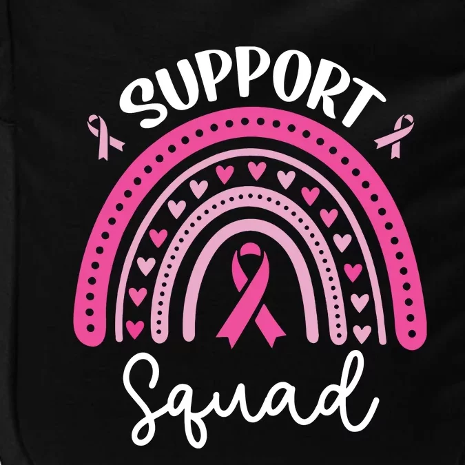 Support Squad Rainbow Pink Ribbon Breast Cancer Awareness Impact Tech Backpack