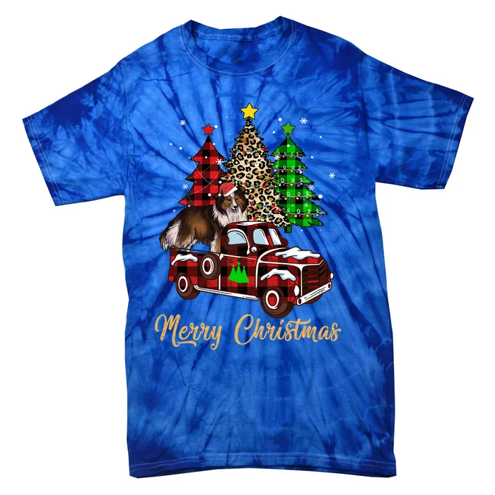 Shetland Sheepdog Riding Xmas Truck Merry Christmas Dog Meaningful Gift Tie-Dye T-Shirt