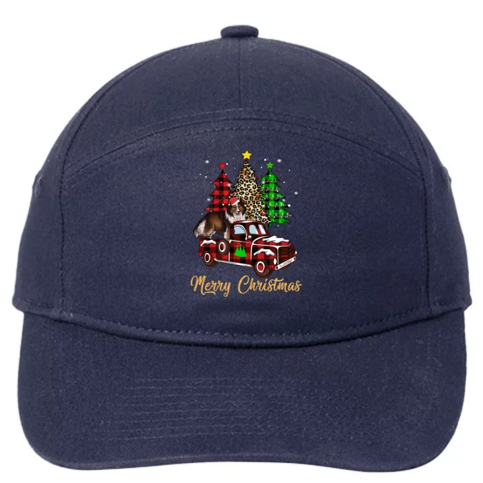 Shetland Sheepdog Riding Xmas Truck Merry Christmas Dog Meaningful Gift 7-Panel Snapback Hat