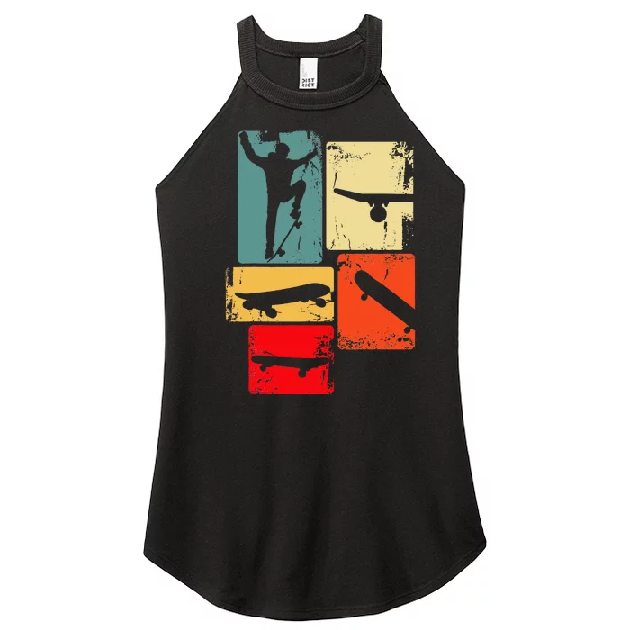 Skater Skateboarder Retro Skateboard Gift Women’s Perfect Tri Rocker Tank