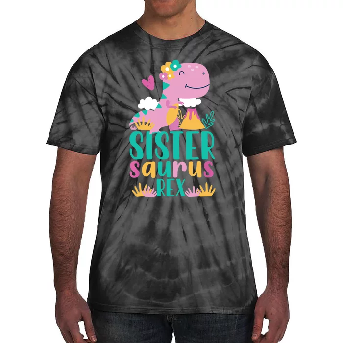 Sister Saurus Rex Dinosaur Dino Design for Tie-Dye T-Shirt