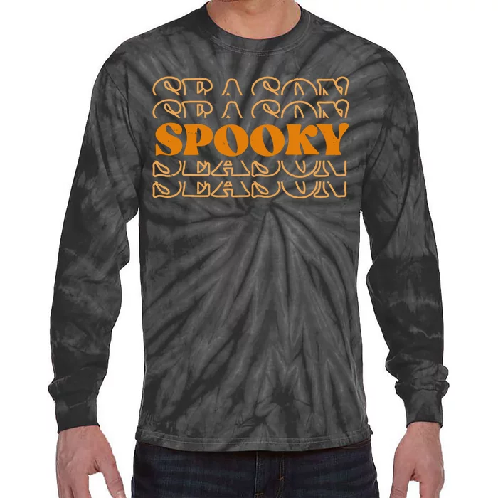 Spooky Season Retro Halloween Tie-Dye Long Sleeve Shirt