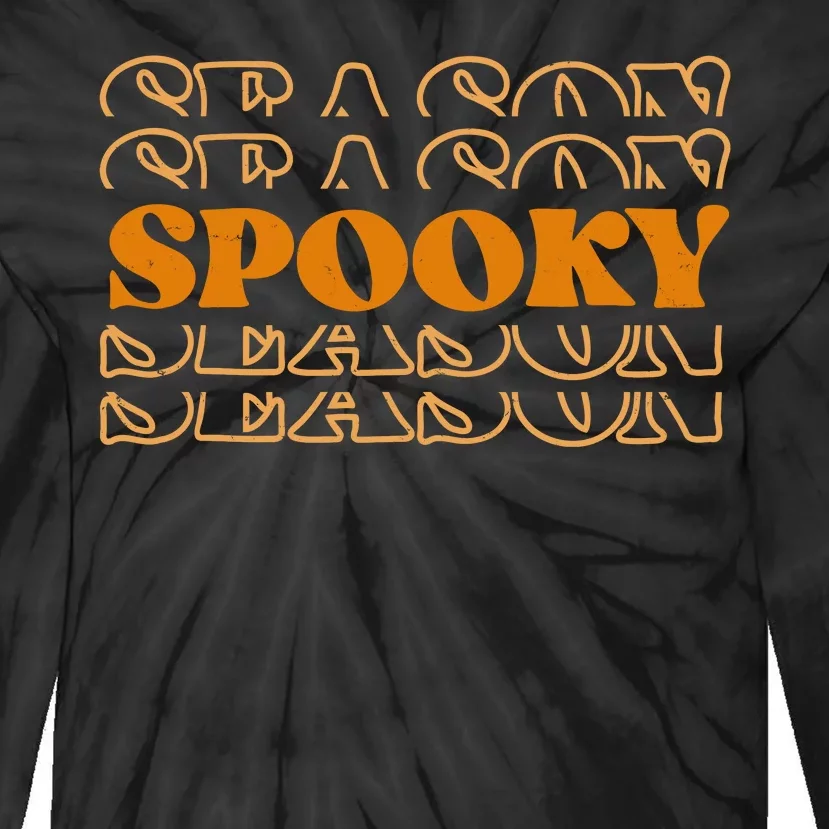 Spooky Season Retro Halloween Tie-Dye Long Sleeve Shirt