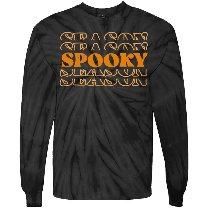 Spooky Season Retro Halloween Tie-Dye Long Sleeve Shirt