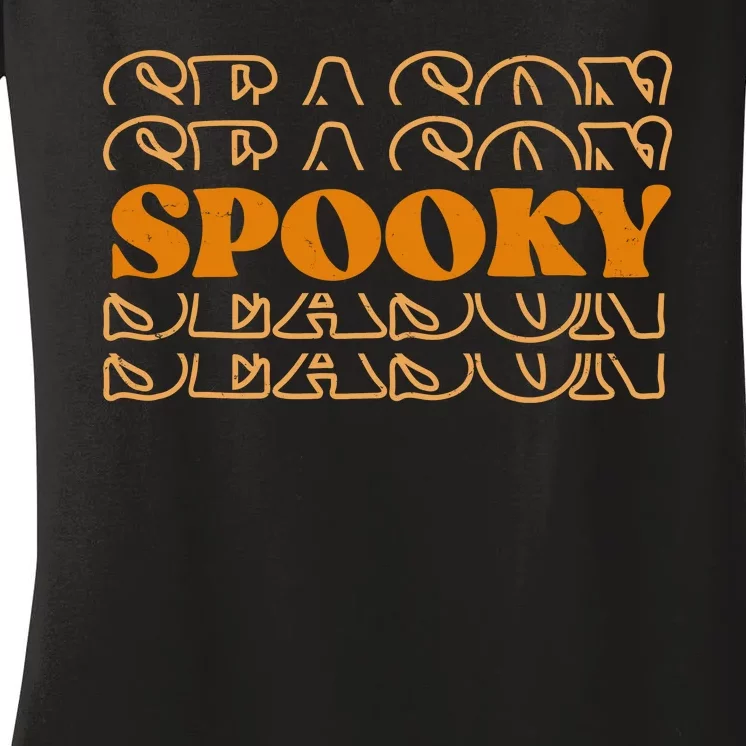 Spooky Season Retro Halloween Women's V-Neck T-Shirt