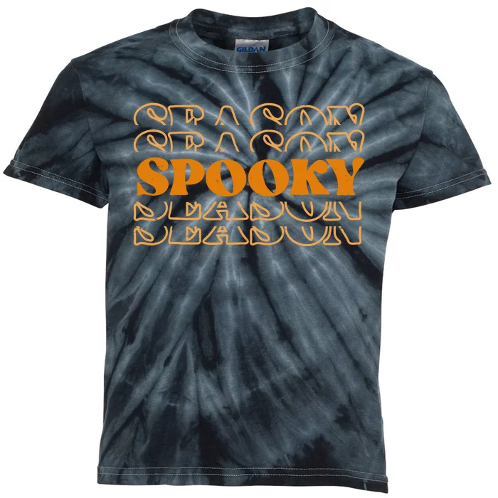 Spooky Season Retro Halloween Kids Tie-Dye T-Shirt