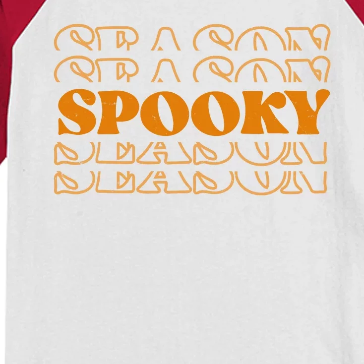 Spooky Season Retro Halloween Kids Colorblock Raglan Jersey