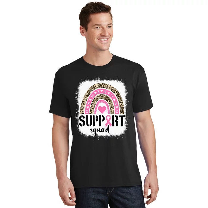 Support Squad Rainbow Pink Warrior Breast Cancer Awareness T-Shirt