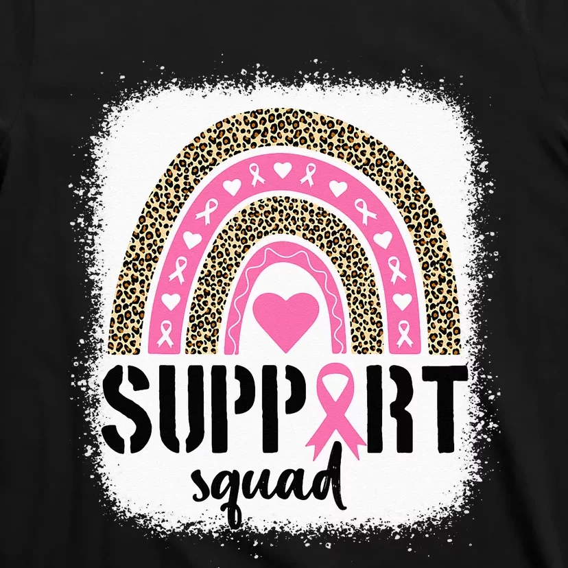 Support Squad Rainbow Pink Warrior Breast Cancer Awareness T-Shirt