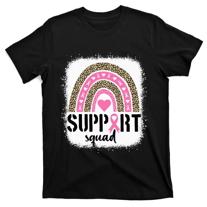 Support Squad Rainbow Pink Warrior Breast Cancer Awareness T-Shirt