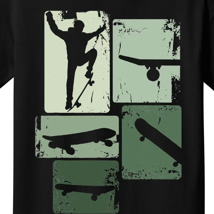 Skater Skateboarder Retro Skateboard Gift Kids T-Shirt