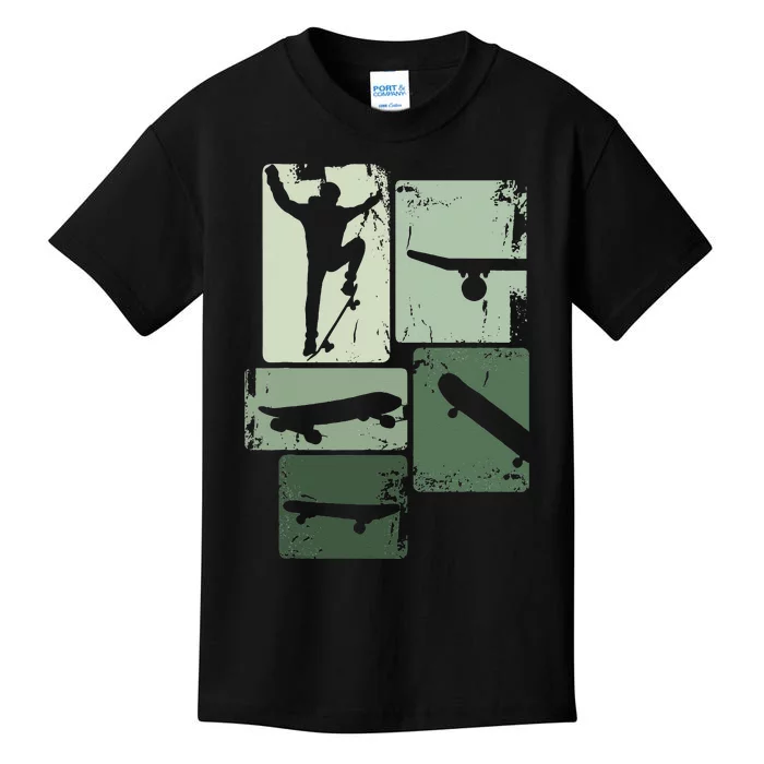 Skater Skateboarder Retro Skateboard Gift Kids T-Shirt