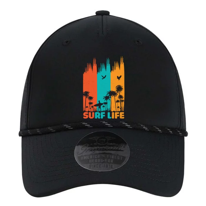 Surfing Surfer Retro Surf Life Summer Palm Tree Family Trip Gift Performance The Dyno Cap