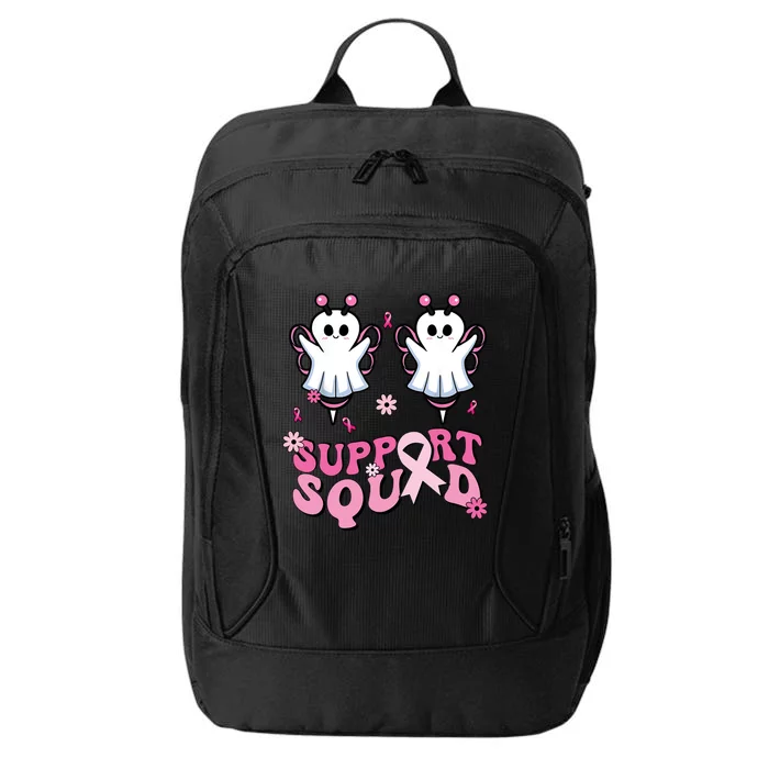 Support Squad Retro Wavy Style Flower Boo Bees Breast Cancer Meaningful Gift City Backpack