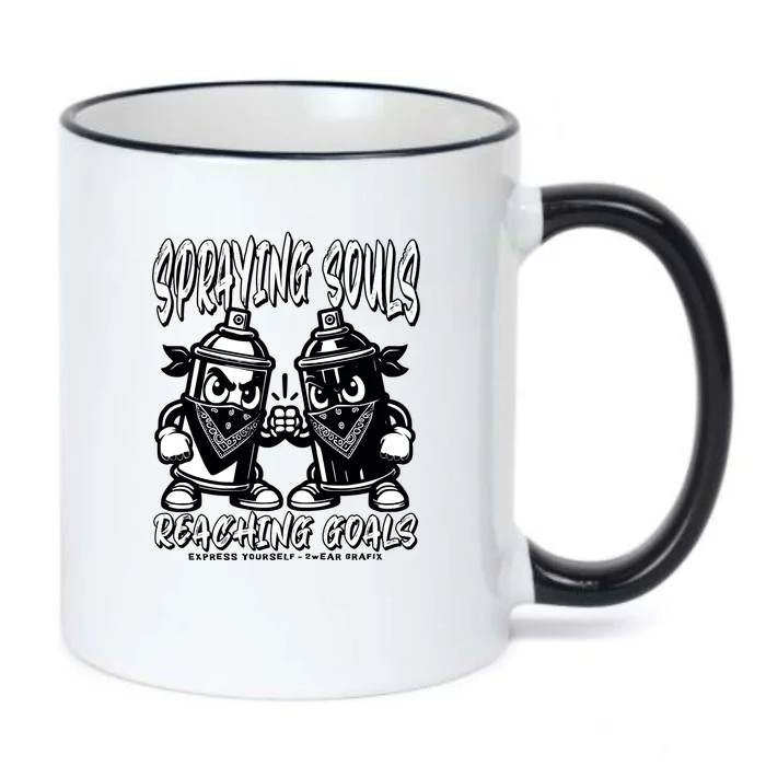 Spraying Souls Reaching Goals – Graffitistyle Art For The Bold And Driven Black Color Changing Mug