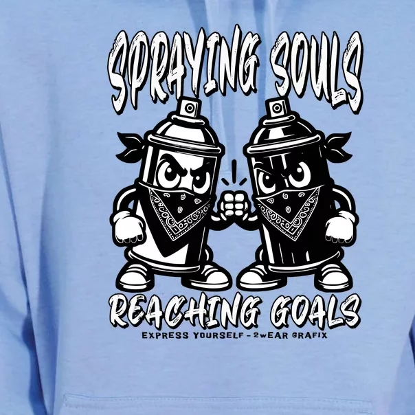 Spraying Souls Reaching Goals – Graffitistyle Art For The Bold And Driven Unisex Surf Hoodie