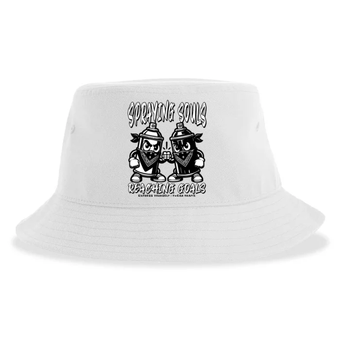 Spraying Souls Reaching Goals – Graffitistyle Art For The Bold And Driven Sustainable Bucket Hat