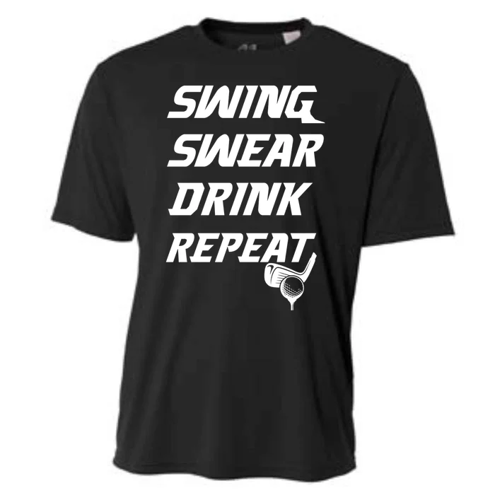 Swing Swear Repeat Golf Golfing Gag Gift Gift Cooling Performance Crew T-Shirt